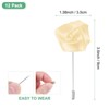 Unique Bargains Ribbon Alloy Multipurpose Use Durable Flower Lapel Pin 3.5 x 1.38 Inch 12 Pcs - 3 of 4