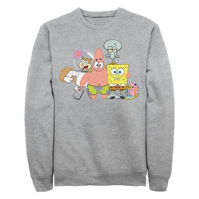 Men's SpongeBob SquarePants Group Shot  Sweatshirt - Athletic Heather - 2X Large