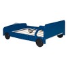 CAVINAS Twin/Full Size Car-Shaped Platform Bed with Wheels,Plywood Bed Frame for Kids Room,Bedroom - 4 of 4