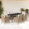 vidaXL Garden Dining Set Beige Poly Rattan 6-seater Removable Covers - 2 of 4