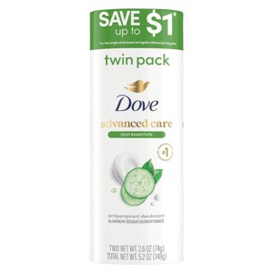 Dove Beauty Advanced Care Cool Essentials 72-Hour Women's Antiperspirant &  Deodorant - 2.6oz/2pk: Paraben-Free, Sulfate-Free, Invisible Solid : Target