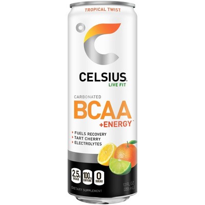 Celsius BCAA Tropical Twist Sparkling Energy Drink - 12 fl oz Can