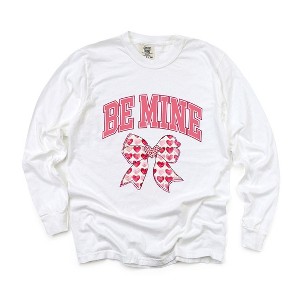 Simply Sage Market Women's Coquette Be Mine Long Sleeve Garment Dyed Tee - 1 of 3