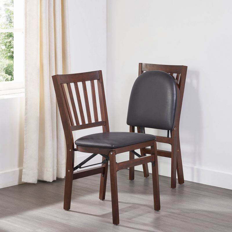 Set of 2 School House Folding Chair Espresso Brown - Stakmore, 5 of 8