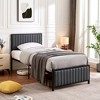 VECELO Upholstered Bed Frame with Headboard & Footboard, Heavy Duty Steel Slats, No Box Spring Needed - 3 of 4