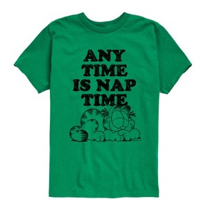 Boys' - Garfield - Any Time Is Nap Time Short Sleeve Graphic T-Shirt - 1 of 4