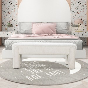 NicBex Ottoman Bench Modern Boucle Entryway Bench with Sliding Shelf and Wooden Legs for Living Room, Bedroom, Entryway - 1 of 4
