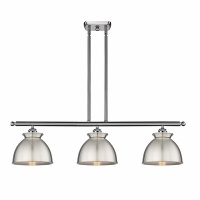 Adirondack - 3 Light Stem Hung Island In Art Deco Style-11 Inches Tall and 36 Inches Wide