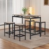NicBex 5-Piece Bar Table Set with 4 Bar Stools,Modern Industrial Counter Height Table and 4 Upholstered Chairs for Small Spaces,Dining Room - 4 of 4