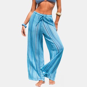 Women's Chic Striped Beach Cover Up Pants - Cupshe - 1 of 4