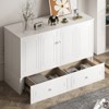 Mjkone Multifunctional Murphy Bed Cabinet Queen Size with USB Charging Station,Drawers & Tri-Folding Mattress - 3 of 4
