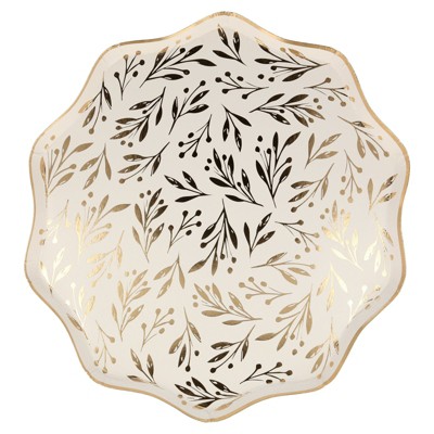 Meri Meri Gold Leaf Dinner Plates (Pack of 8).