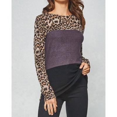 Women's Color Block Leopard Tunic - PROMESA M