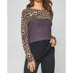 Women's Color Block Leopard Tunic - PROMESA M - 1 of 3
