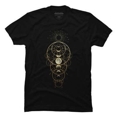 Men's Design By Humans Moon Phases Abstract By Timea T-shirt - Black ...