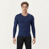 Anna-Kaci Active Men's Long Sleeve Compression Athletic Shirt with Stretch Fabric and V-Neck Design - 2 of 4