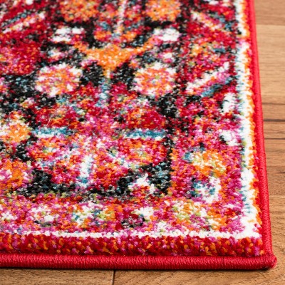 Vintage Red and Multi Synthetic Runner Rug - 2'3" x 16'