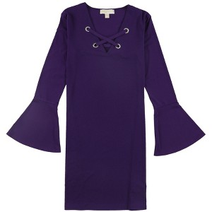 Michael Kors Womens Lace Up Grommet Flounce Dress - 1 of 1
