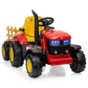 Acekool 12V Kids Ride-On Tractor with Remote, Detachable Trailer, Dual Motors & LED Lights - 1 of 4