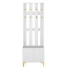 TiramisuBest Hall Tree with 3 Hooks,Coat Hanger,Entryway Bench,Storage Bench,3-in-1 Design,47.2", for Entrance, Hallway (Black) - 2 of 4