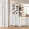 71" Tall Kitchen Pantry Cabinet, 5 Tier Wooden Cupboard with 4 Doors Adjustable Shelves for Kitchen, Dining Room, Bathroom - 2 of 4