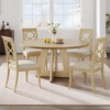 47Inch Round Farmhouse Dining Table,Wooden Kitchen Table Set for 4 to 6,Dinner Table with Wooden Top and Legs,Easy Assembly - 2 of 4
