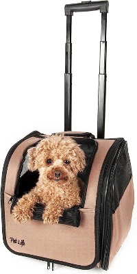 Pet Life Tough-Shell Wheeled Collapsible Final Destination Pet Carrier - Black