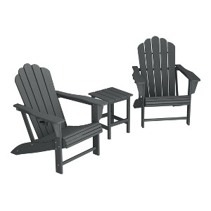WestinTrends Highland 3-Piece Outdoor Patio HDPE Adirondack Chair With Cup Holder and Table Set - 1 of 4