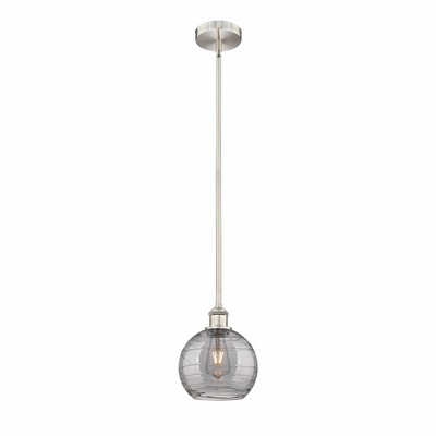 Athens Deco Swirl - 1 Light Stem Hung Mini Pendant In Industrial Style-9.38 Inches Tall and 8 Inches Wide