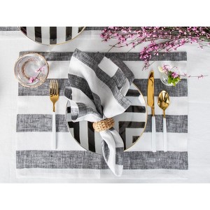Solino Home Striped Linen Placemats, Set of 4 | Cabana Stripe - 1 of 4