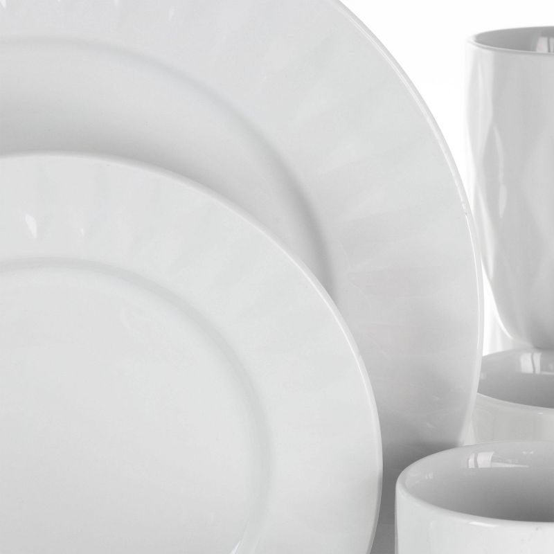 18pc Porcelain Sienna Dinnerware Set White - Elama, 5 of 9