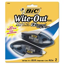 Bic Wite-Out EZ Correct Grip Correction Tape NonRefill 1/6" x 402" 2/Pk WOECGP21