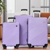 SEVOBAL Luggage 3 Piece PC, ABS Set with Spinner Wheels, Travel Hooks Durable Hardshell Metallic Textured for Travel, Purple, 20.28"*12.2"*30.12" - 2 of 4