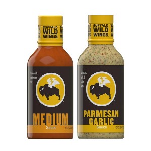 Buffalo Wild Wings Medium Buffalo Sauce and Parmesan Garlic Variety Pack, 20 fl oz each - 1 of 1