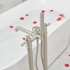 3-Handle Freestanding Floor Mount Roman Industrial Style Tub Faucet Bathtub Filler With Hand Shower - 3 of 4