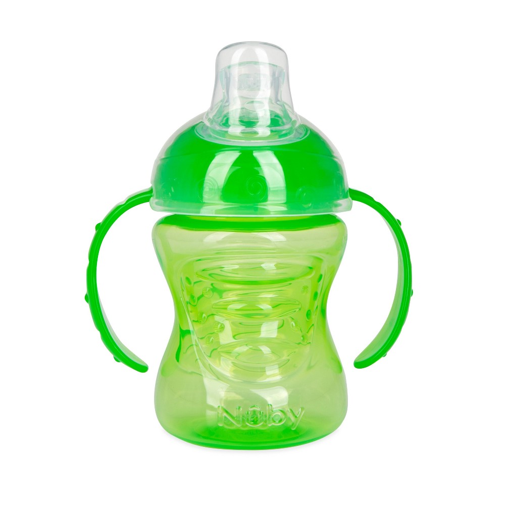 Photos - Baby Bottle / Sippy Cup Nuby No Spill Super Spout Trainer Cup - Bright Green - 8oz 