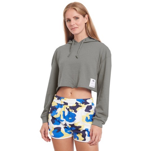 Psk Collective Terry Cropped Hoodie - Olive - Xl : Target