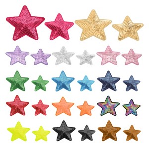 Unique Bargains DIY Embroidery Sequin Glitter Star Shape Iron on Patches 28 Pcs - 1 of 4