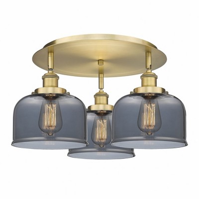 Bell - 3 Light Flush Mount In Art Deco Style-9.25 Inches Tall and 19.75 Inches Wide