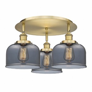 Bell - 3 Light Flush Mount In Art Deco Style-9.25 Inches Tall and 19.75 Inches Wide - 1 of 1