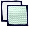 Bacati - Noah Aztec Print Mint/Navy Feathers/Triangles Muslin 2 pc Security Blankets - 4 of 4