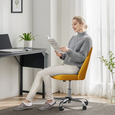 RISOKEYS Office Chair, Modern Cute Rolling Seating with Wheels, Comfortable Back Seat Armless for Home,Bedrooms,Study,Make-Up, Dressing Room