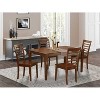 HomeStock 5-Piece Rectangle Mahogany Finish Solid Wood Top Dining Table with 4-Chairs - 2 of 4