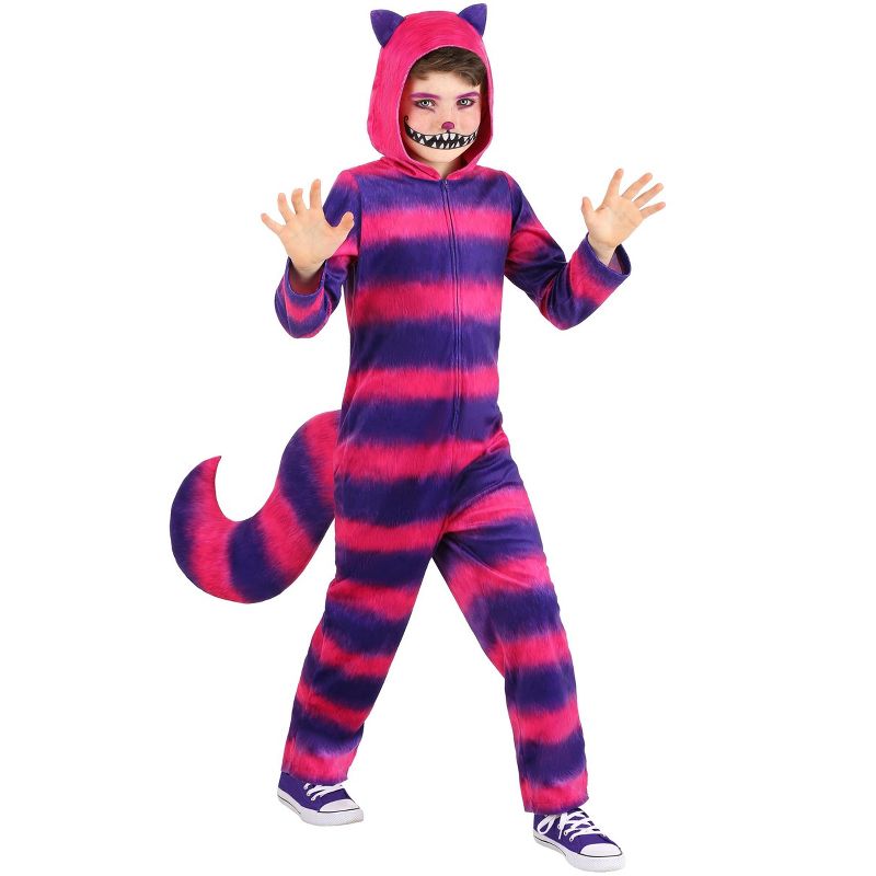 HalloweenCostumes.com Cheshire Cat Kid's Jumpsuit., 1 of 3