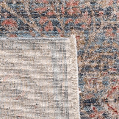 Elysian Blue/Ivory Hand-Knotted Easy Care Synthetic Rug - 2'2" x 8'