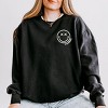 Simply Sage Market S.W.Smiley Embroidered Simple Wink Bold Lightweight Garment Dyed Sweatshirt - 2 of 4