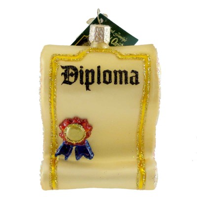 Old World Christmas 3.75" Diploma Graduation Commencement  -  Tree Ornaments