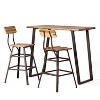 Ramona Bar Height Dining Set Natural - Christopher Knight Home: Acacia Wood, 2 Stools, Rectangle Table - image 3 of 4