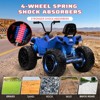 Red 24V Kids Ride On ATV 4WD Electric Quad Vehicle With Dual Motors Large Battery Bluetooth Music Led Lights Full Metal Suspension Eva Tires And Adju - 3 of 4