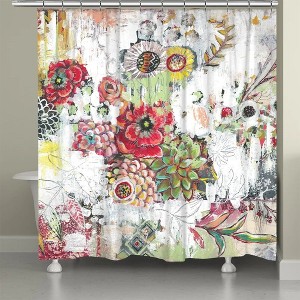 Laural Home Abstract Bouquet Shower Curtain - 1 of 3